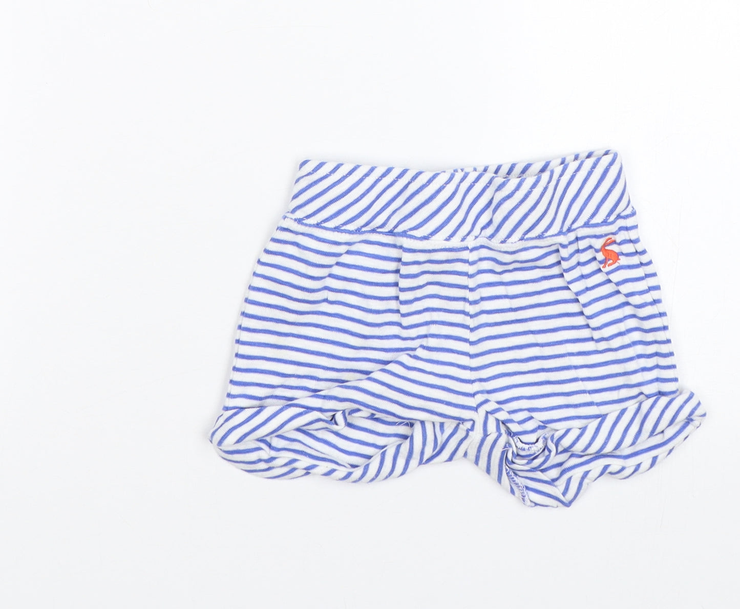 Joules Girls Blue Striped  Sweat Shorts Size 3-4 Years