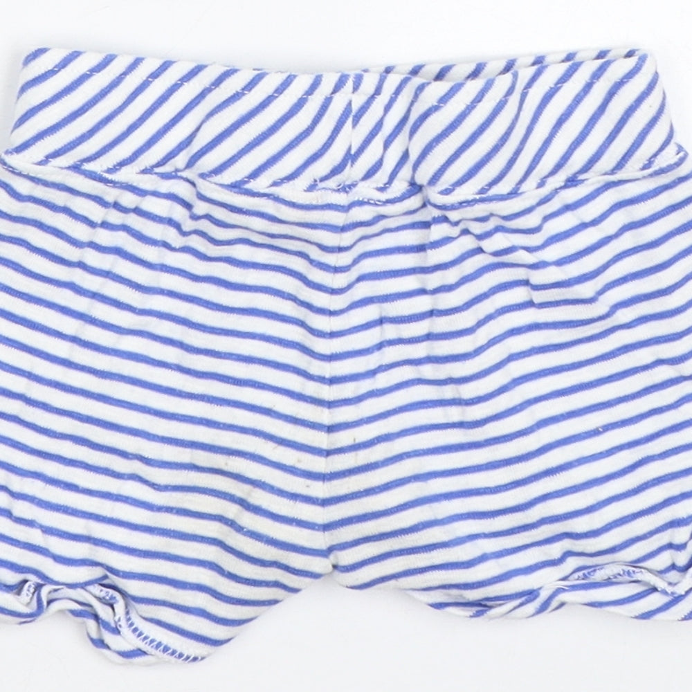 Joules Girls Blue Striped  Sweat Shorts Size 3-4 Years