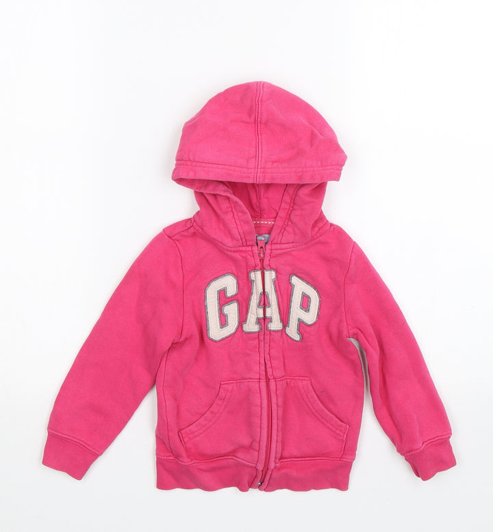 Gap Girls Pink Full Zip Hoodie Size 2 Years