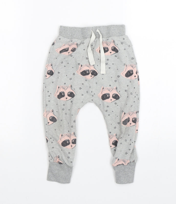 NEXT Girls Green Polka Dot  Cami Pyjama Pants Size 2-3 Years  - Raccoons