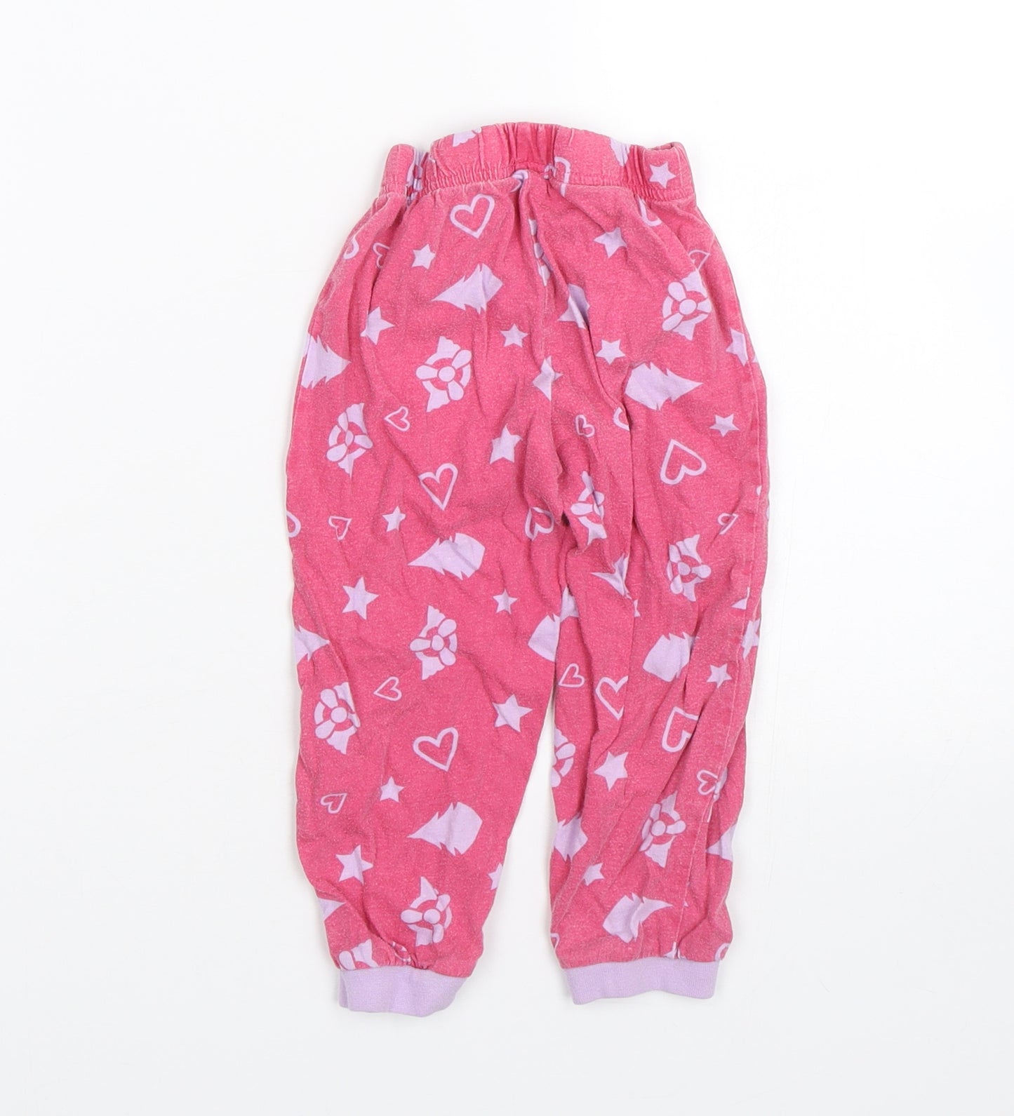 Preworn Girls Pink Polka Dot  Cami Pyjama Pants Size 2-3 Years