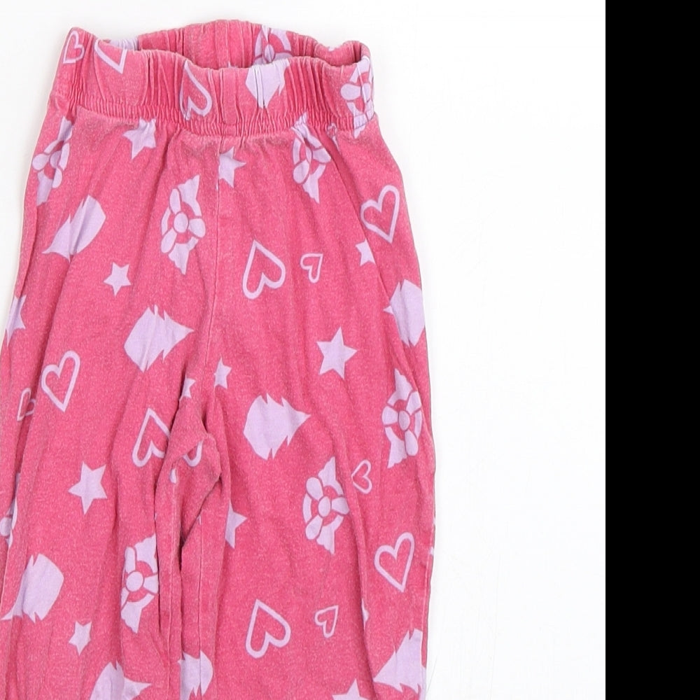 Preworn Girls Pink Polka Dot  Cami Pyjama Pants Size 2-3 Years