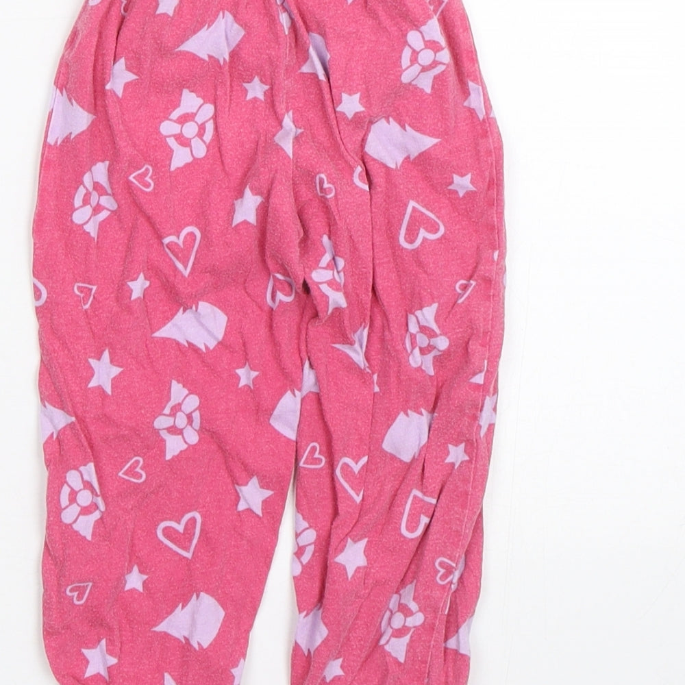 Preworn Girls Pink Polka Dot  Cami Pyjama Pants Size 2-3 Years