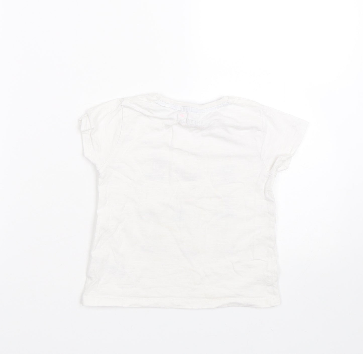 NEXT Girls White   Basic T-Shirt Size 2-3 Years  - Animals