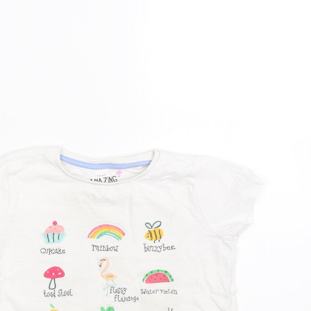NEXT Girls White   Basic T-Shirt Size 2-3 Years  - Animals