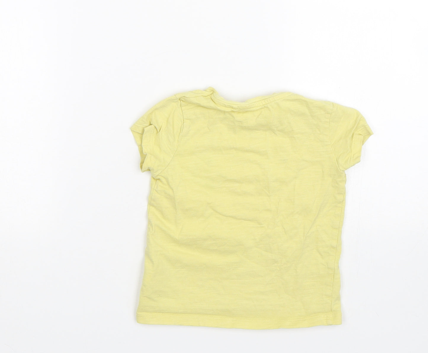 NEXT Girls Yellow   Basic T-Shirt Size 2-3 Years  - Monster