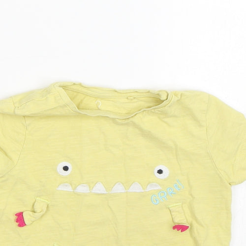 NEXT Girls Yellow   Basic T-Shirt Size 2-3 Years  - Monster