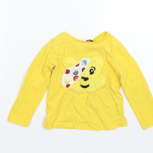 George Baby Yellow   Basic T-Shirt Size 18-24 Months  - Pudsey Bear