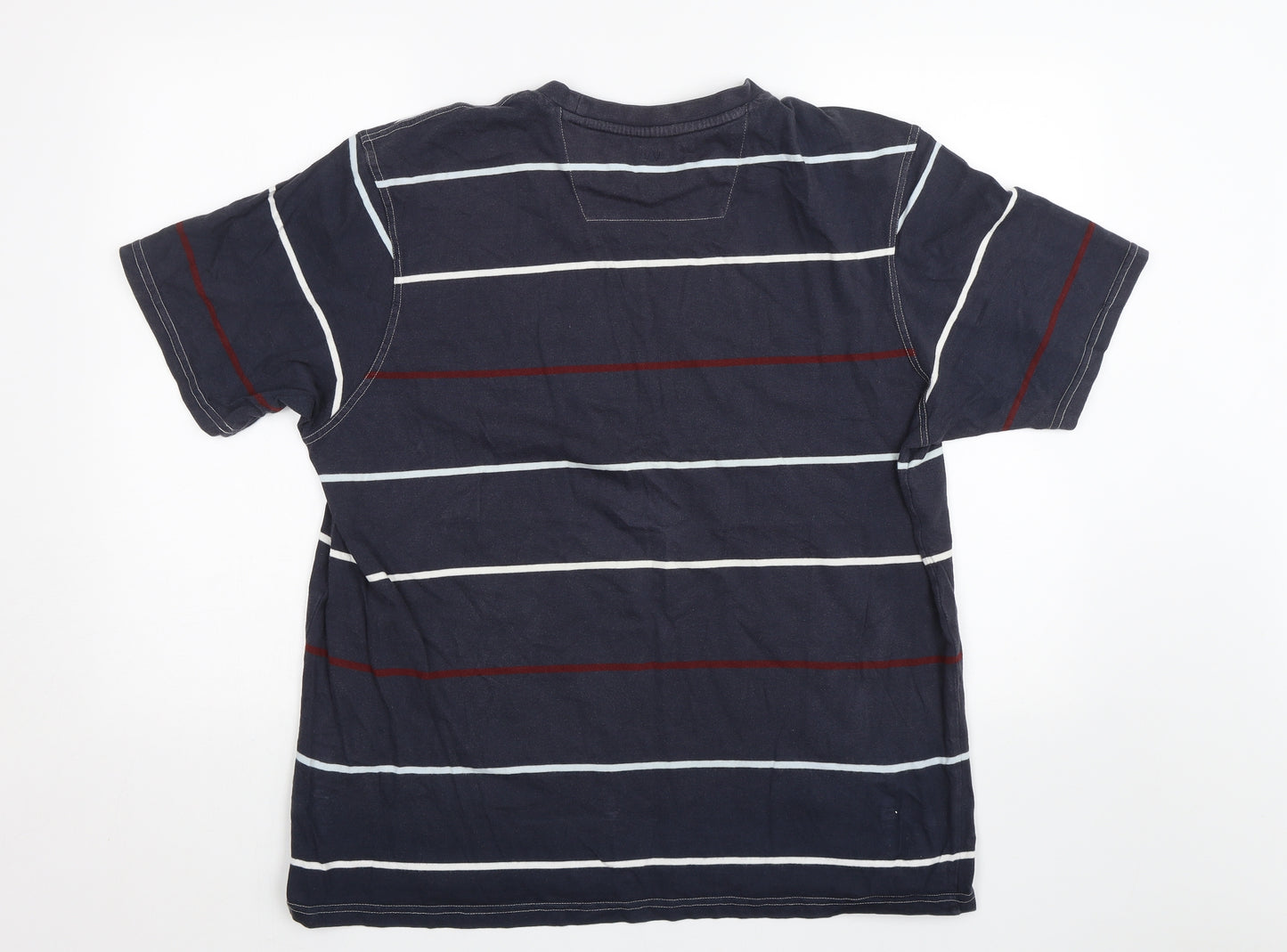 BHS Mens Blue Striped   T-Shirt Size L