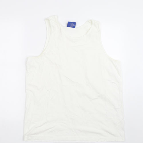 Zantos Mens White    T-Shirt Size L