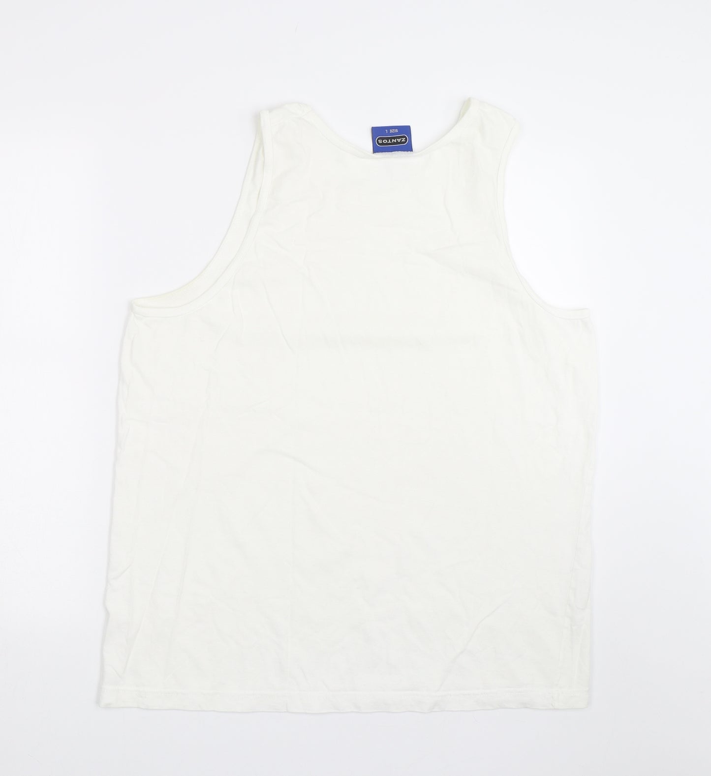 Zantos Mens White    T-Shirt Size L