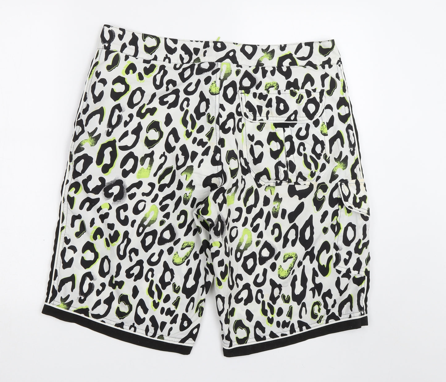 Topman Mens White Animal Print  Sweat Shorts Size M