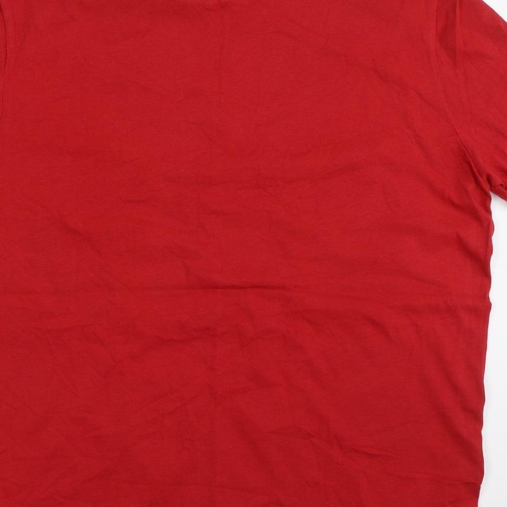 F&F Mens Red    T-Shirt Size L  - Santa