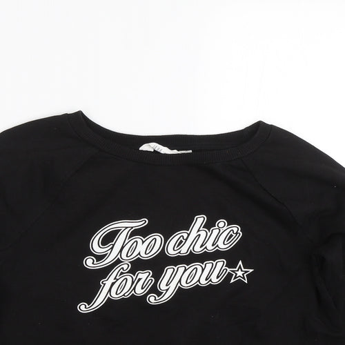 H&M Girls Black   Pullover Sweatshirt Size 10-11 Years