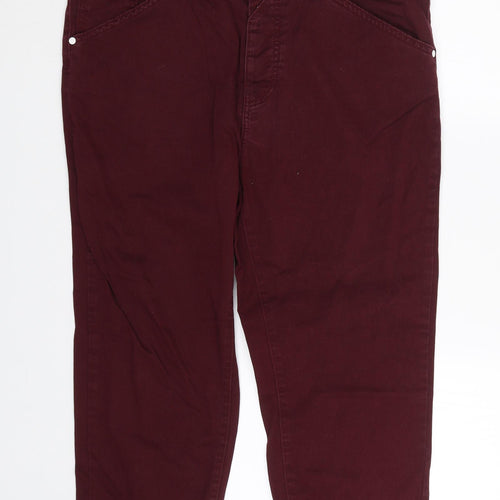 Fabric Womens Red  Denim Cropped Jeans Size 36 L21 in