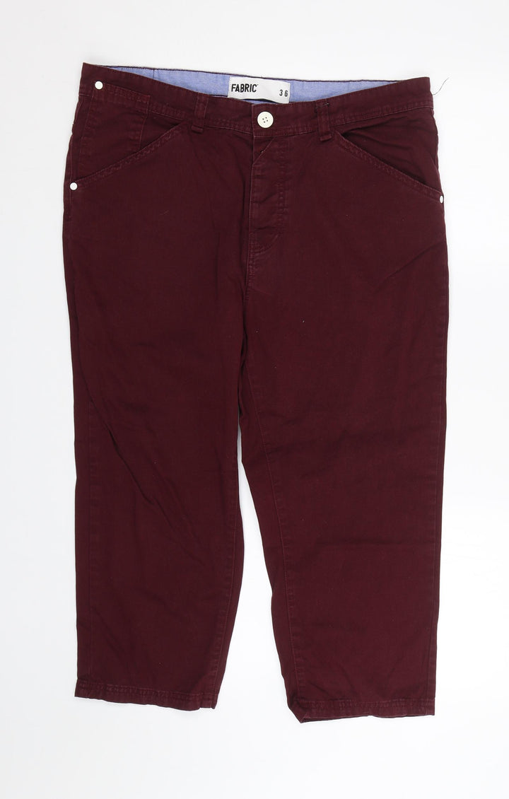 Fabric Womens Red Denim Cropped Jeans Size 36 L21 in
