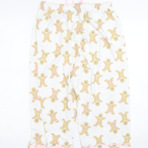 Preworn Womens White   Capri Pyjama Pants Size 12  - Gingerbread Man