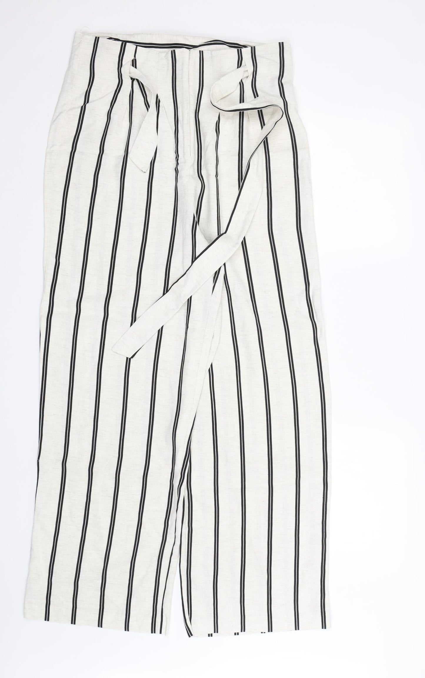NEXT Womens White Striped  Trousers  Size 14 L29 in