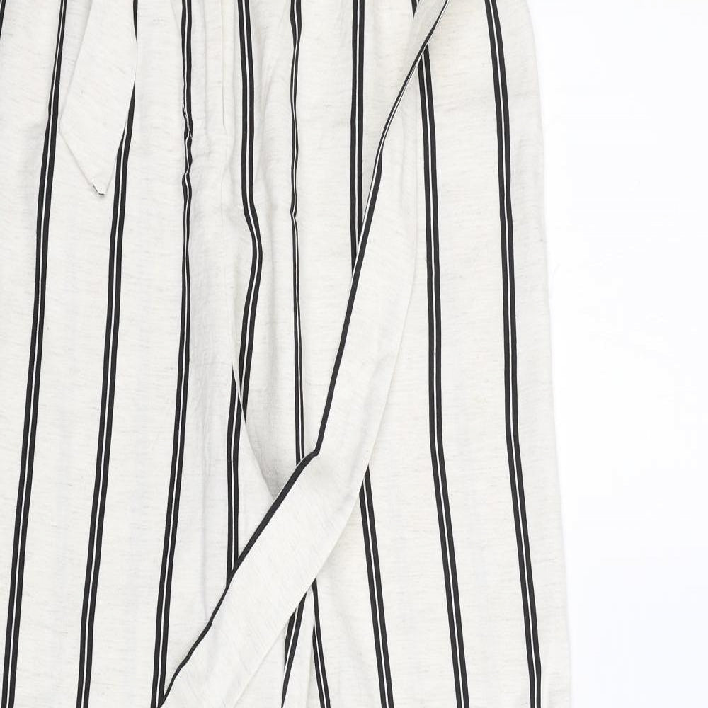 NEXT Womens White Striped  Trousers  Size 14 L29 in