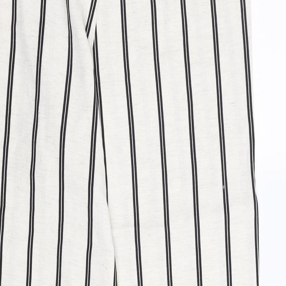 NEXT Womens White Striped  Trousers  Size 14 L29 in