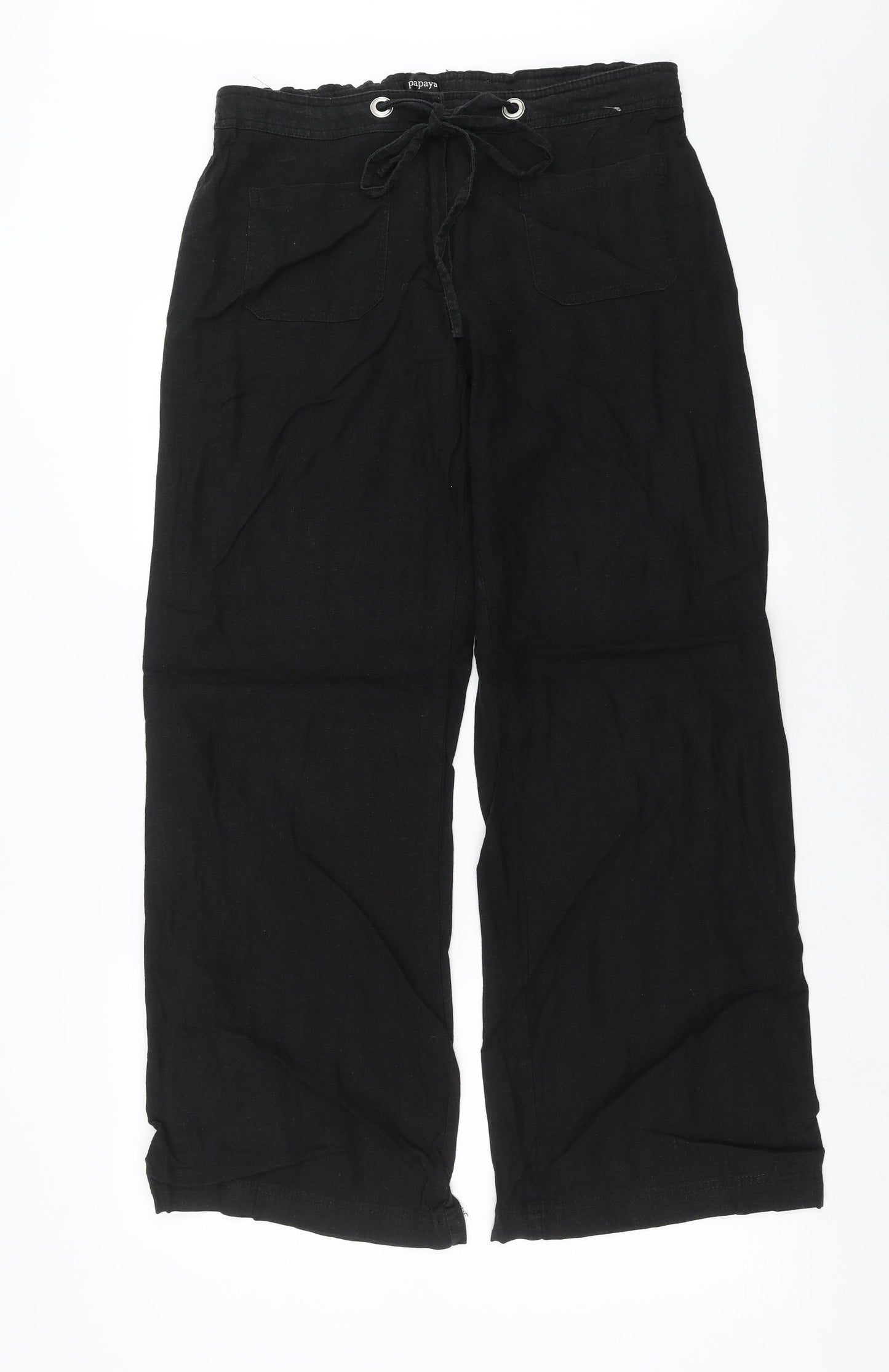 Papaya Womens Black   Trousers  Size 14 L30 in