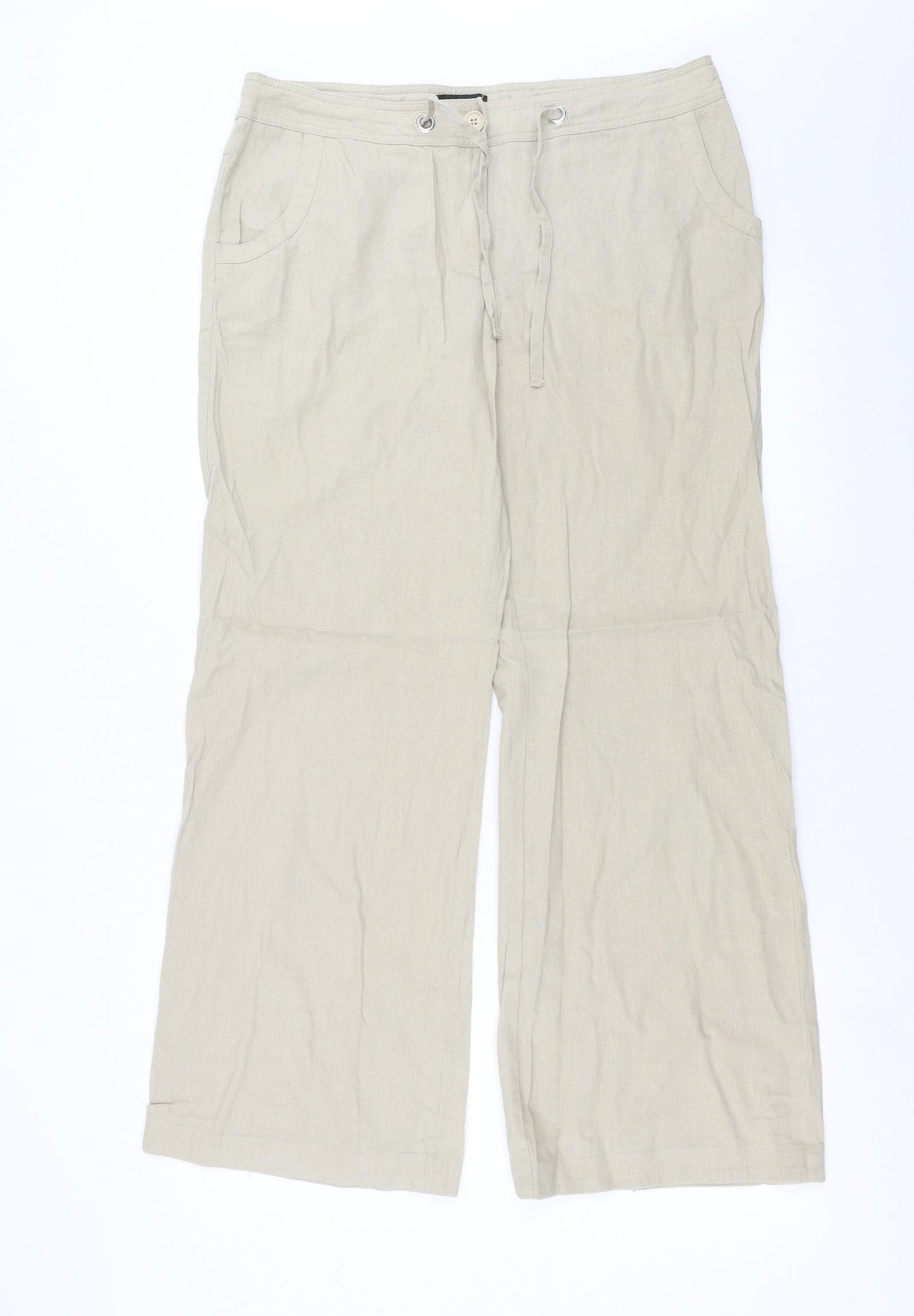 Papaya Womens Beige   Trousers  Size 14 L29 in
