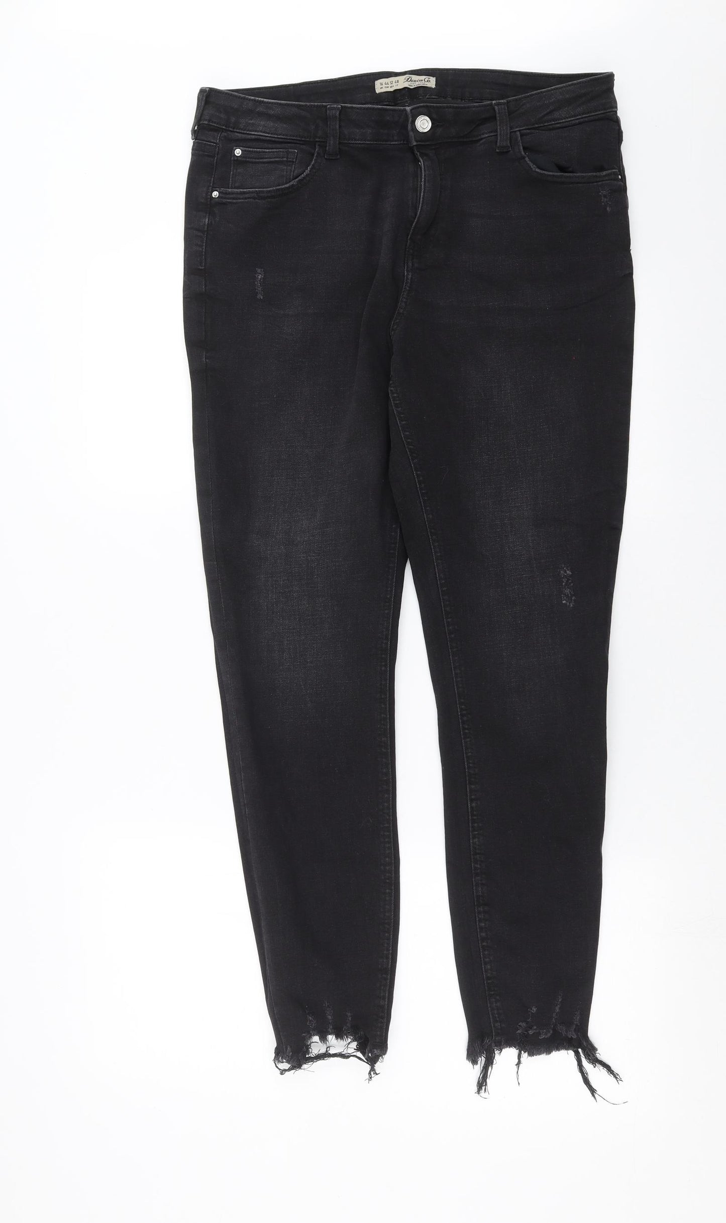 Primark Womens Black  Denim Skinny Jeans Size 16 L28 in