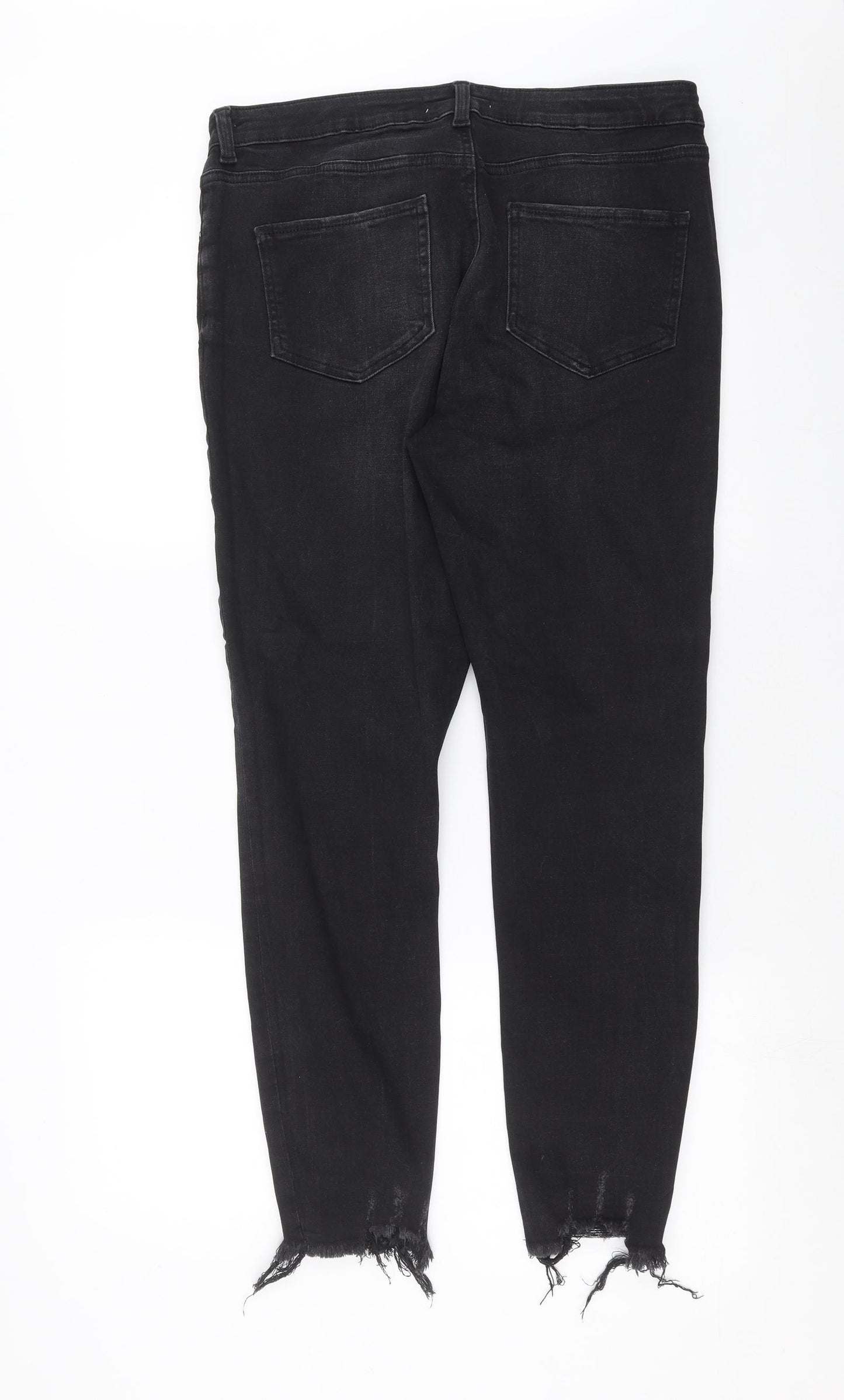 Primark Womens Black  Denim Skinny Jeans Size 16 L28 in