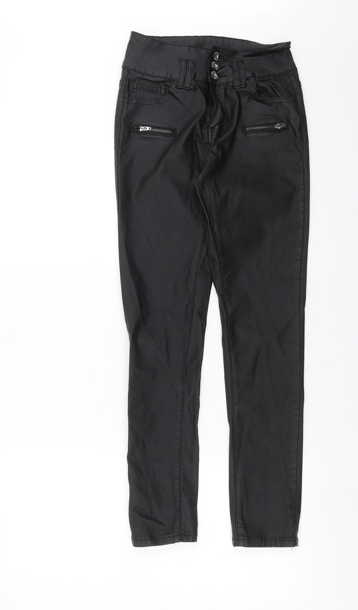 ECUPPER Womens Black Skinny Jeans Size L L27 in