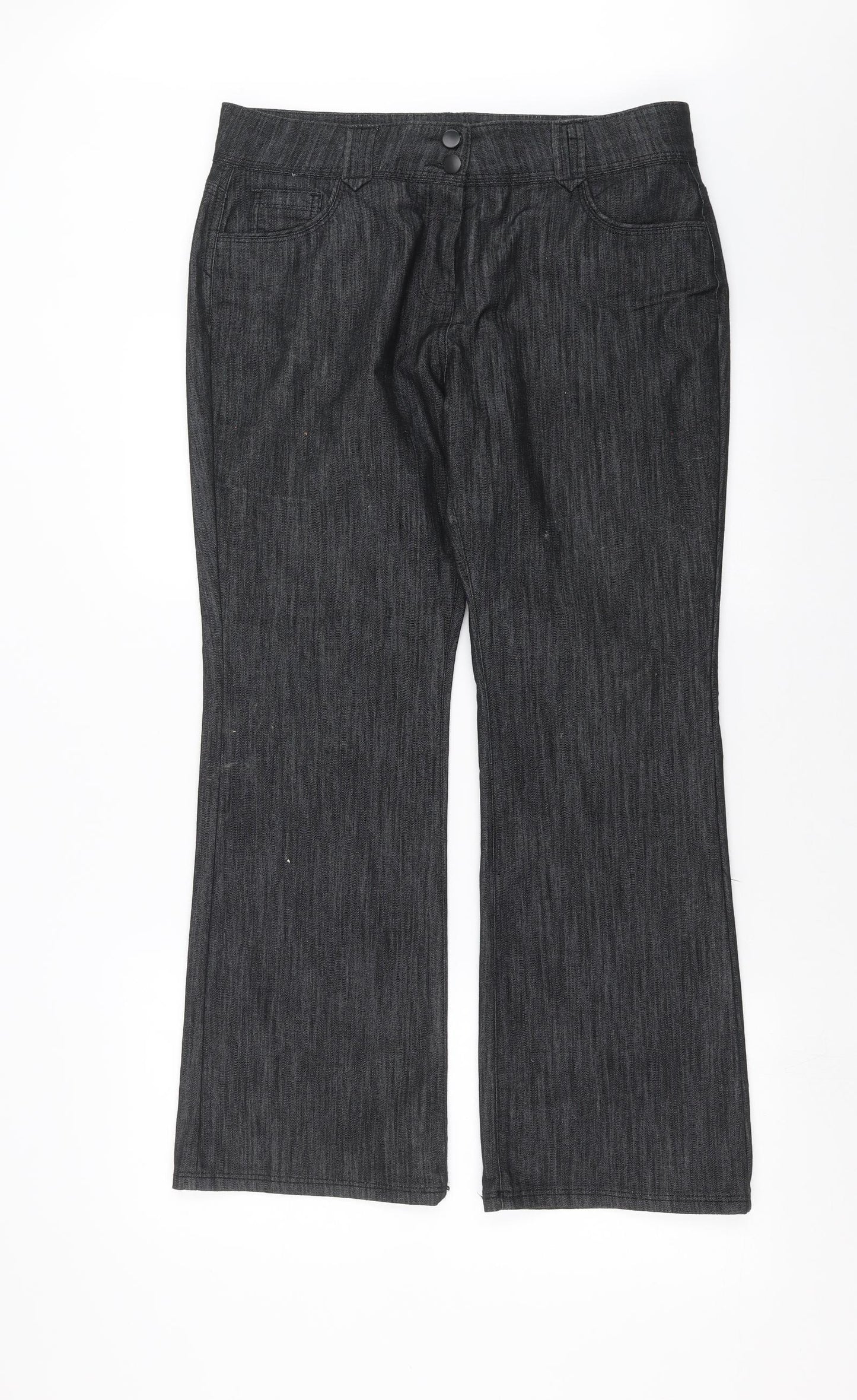 Marks and Spencer Womens Black  Denim Straight Jeans Size 16 L28 in