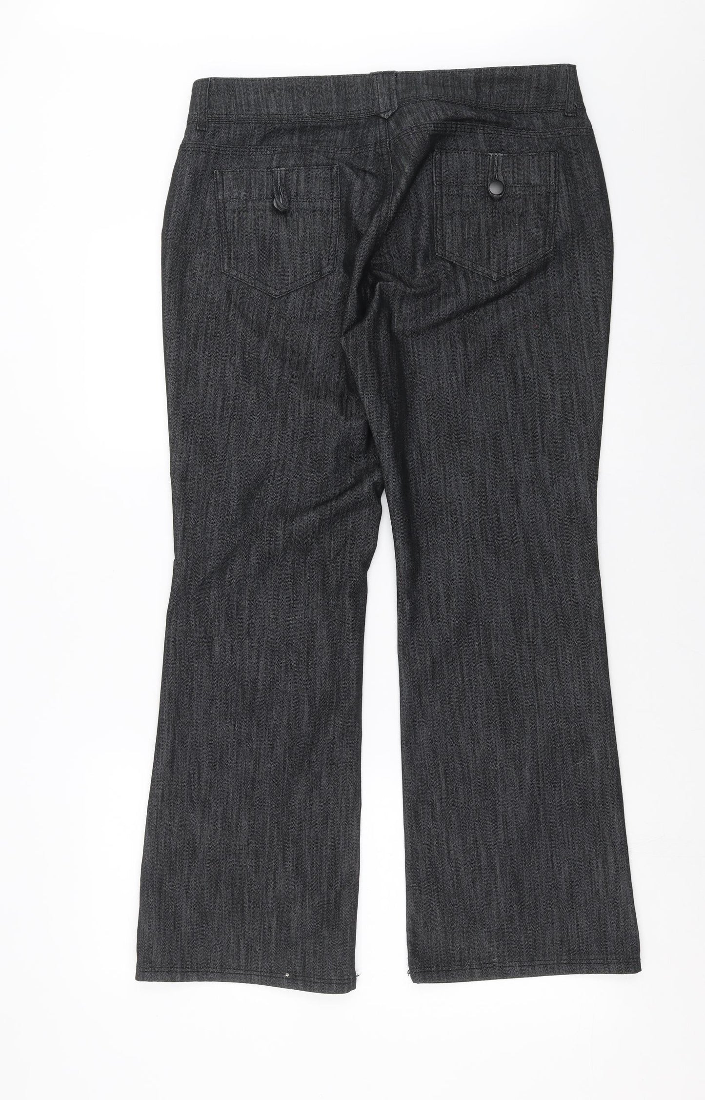 Marks and Spencer Womens Black  Denim Straight Jeans Size 16 L28 in