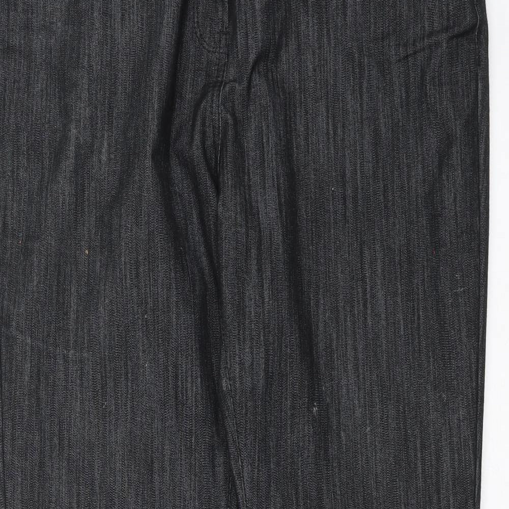Marks and Spencer Womens Black  Denim Straight Jeans Size 16 L28 in
