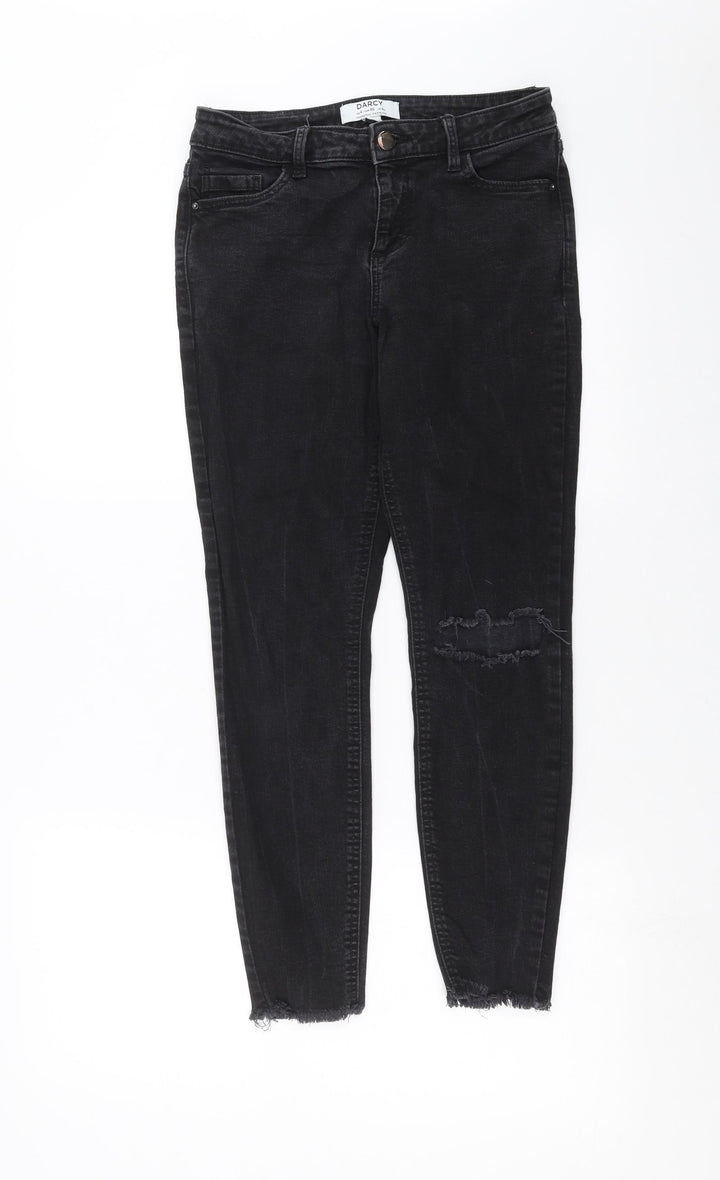 Dorothy Perkins Womens Black Denim Skinny Jeans Size 8 L26 in