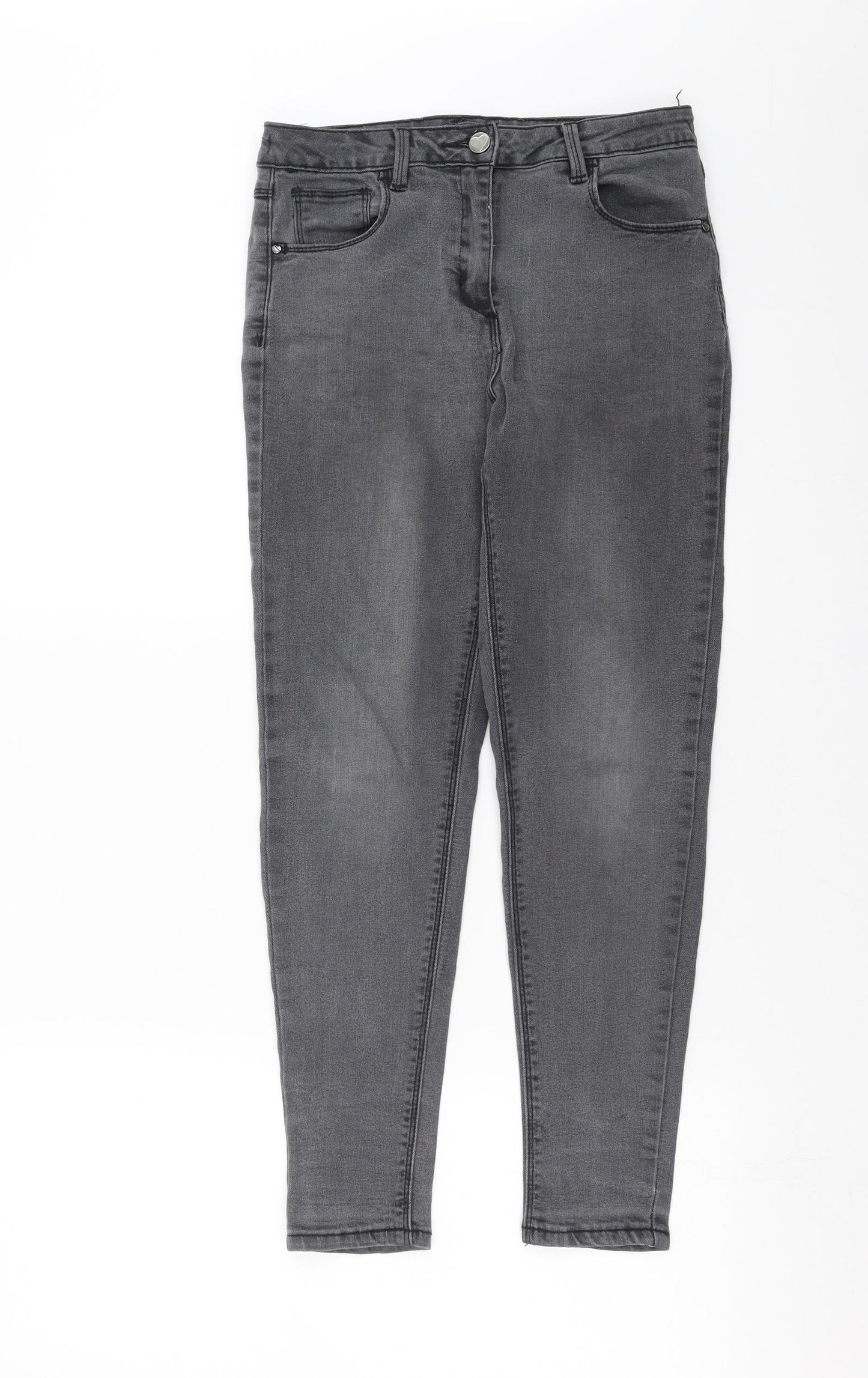 George Girls Grey  Denim Skinny Jeans Size 11-12 Years