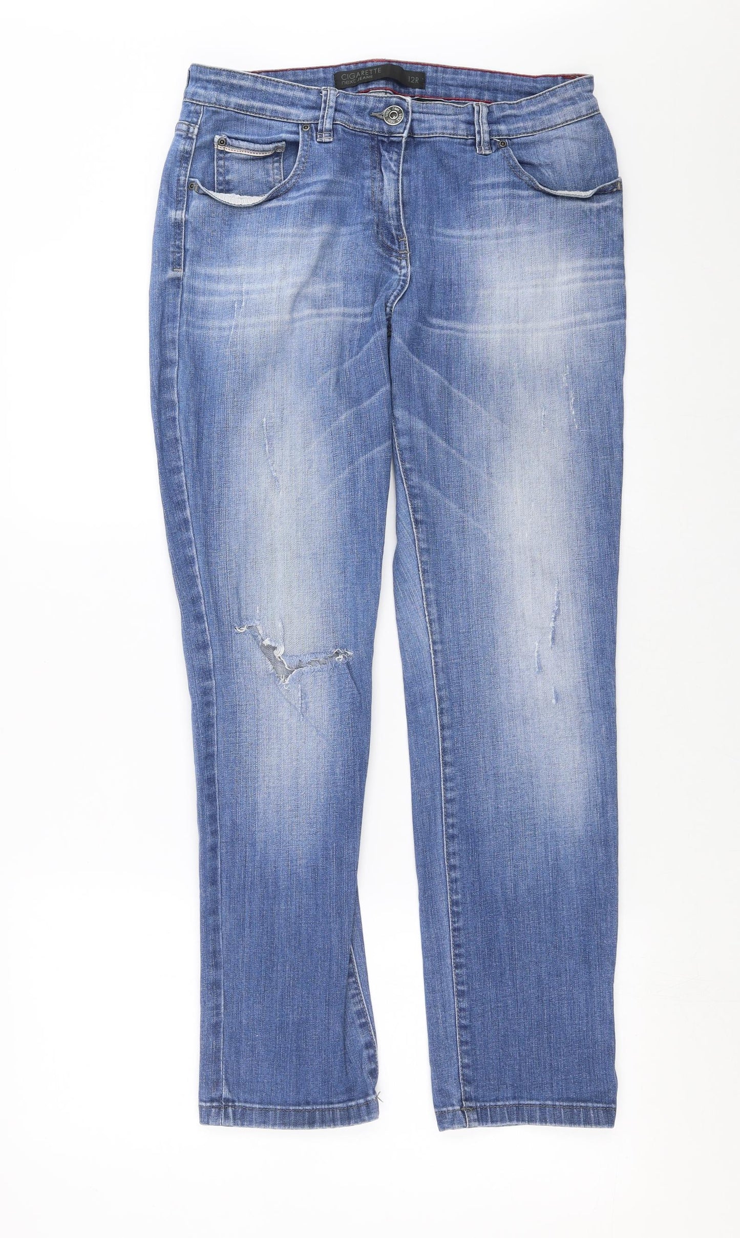 NEXT Womens Blue  Denim Straight Jeans Size 12 L29 in - Cigarette fit