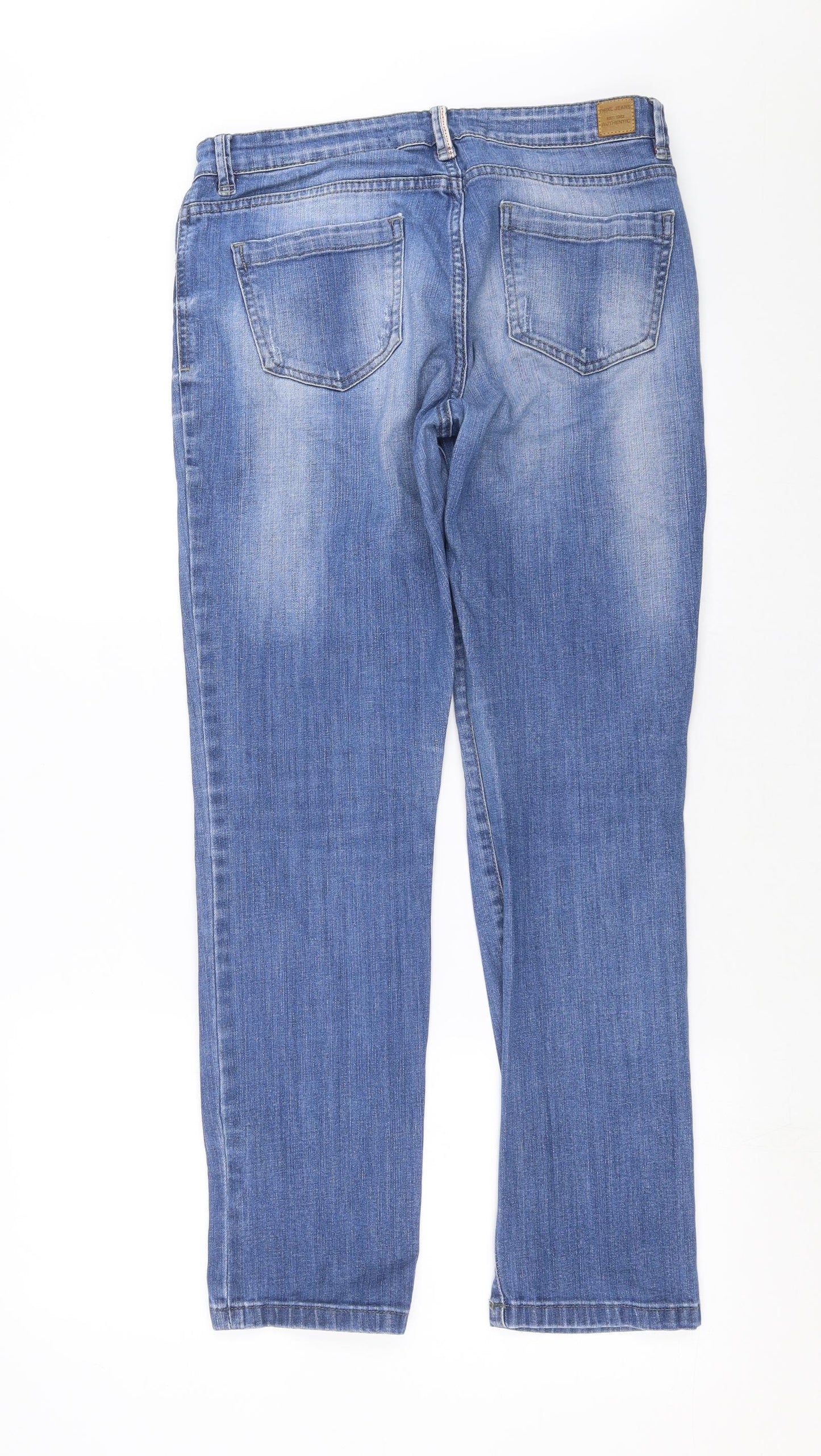 NEXT Womens Blue  Denim Straight Jeans Size 12 L29 in - Cigarette fit