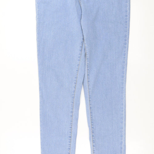 PRETTYLITTLETHING Womens Blue  Denim Skinny Jeans Size 12 L28 in