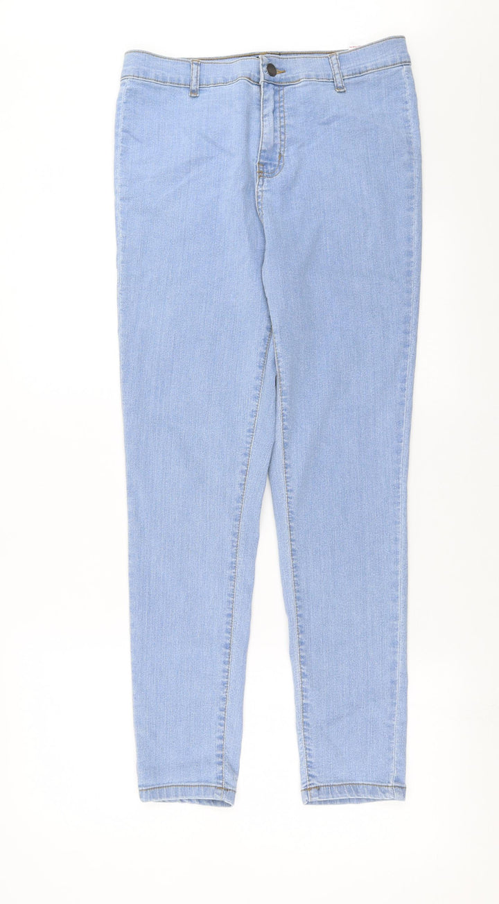 PRETTYLITTLETHING Womens Blue Denim Skinny Jeans Size 12 L28 in