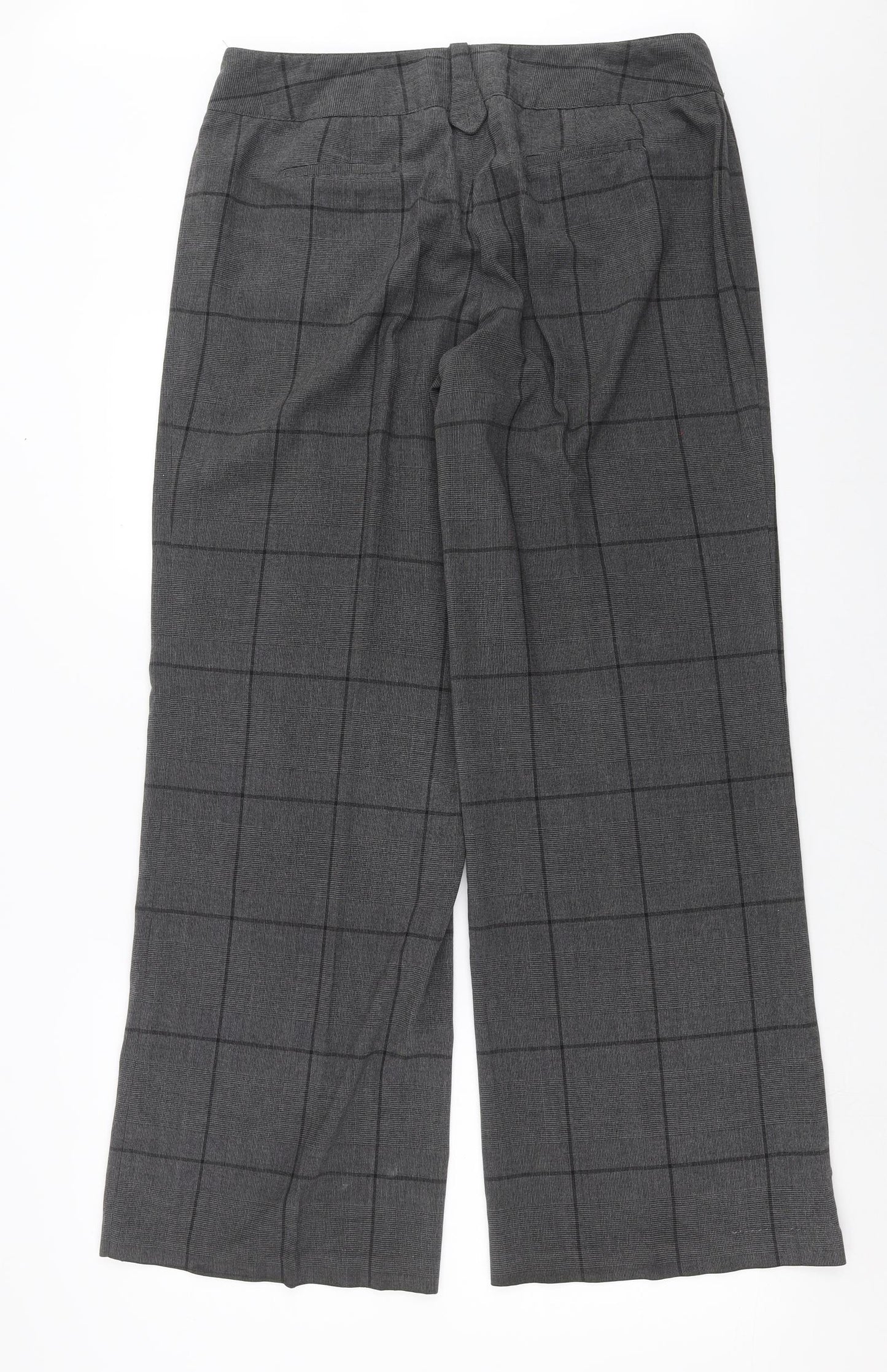 Rocha John Rocha Womens Grey Check  Trousers  Size 14 L31 in