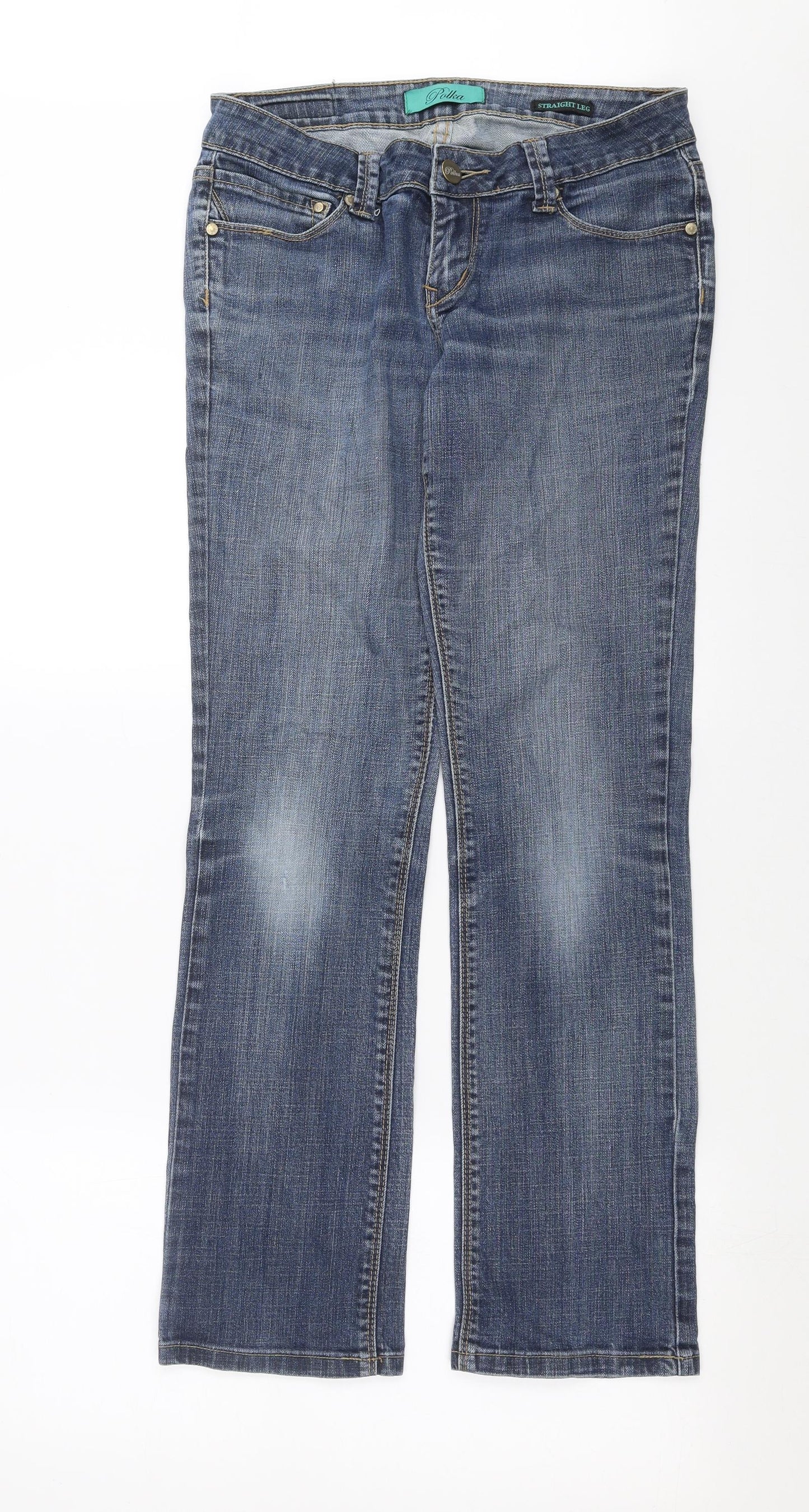House of Denim Womens Blue  Denim Straight Jeans Size 12 L30 in