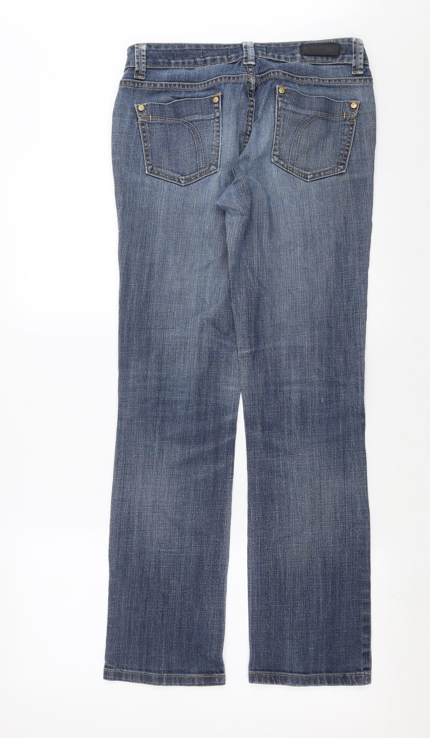 House of Denim Womens Blue  Denim Straight Jeans Size 12 L30 in
