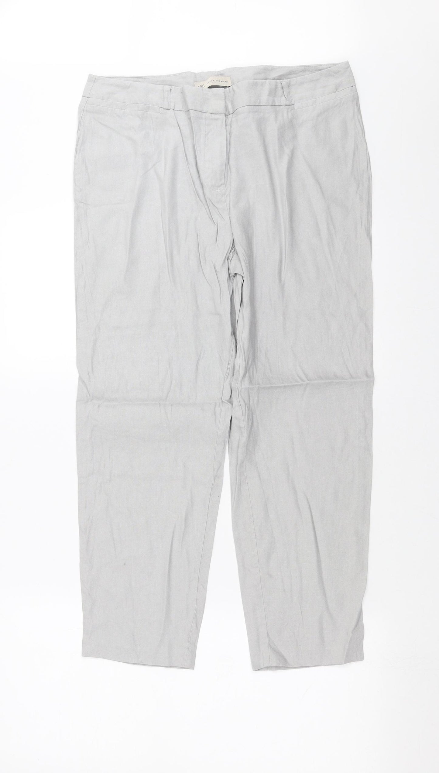 Marks and Spencer Womens Grey   Trousers  Size 14 L25 in