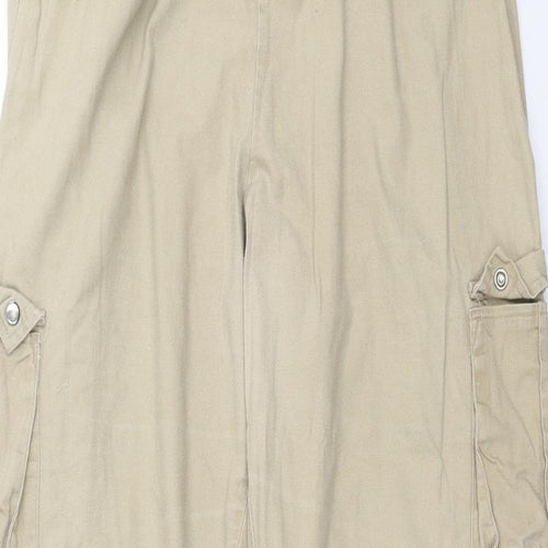 PRETTYLITTLETHING Womens Beige   Cargo Trousers Size 12 L29 in