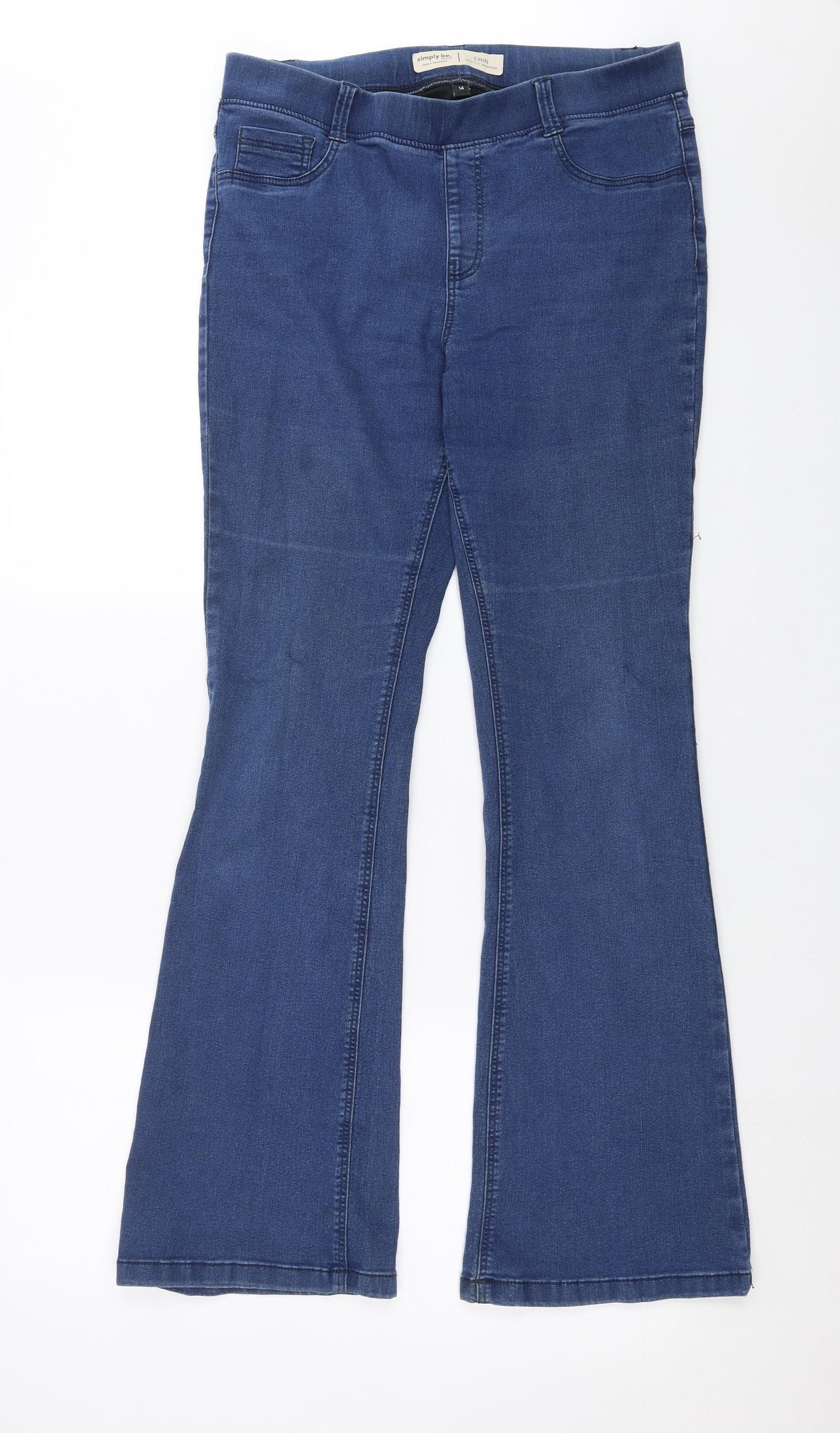 Simply Be Womens Blue  Denim Bootcut Jeans Size 14 L31 in