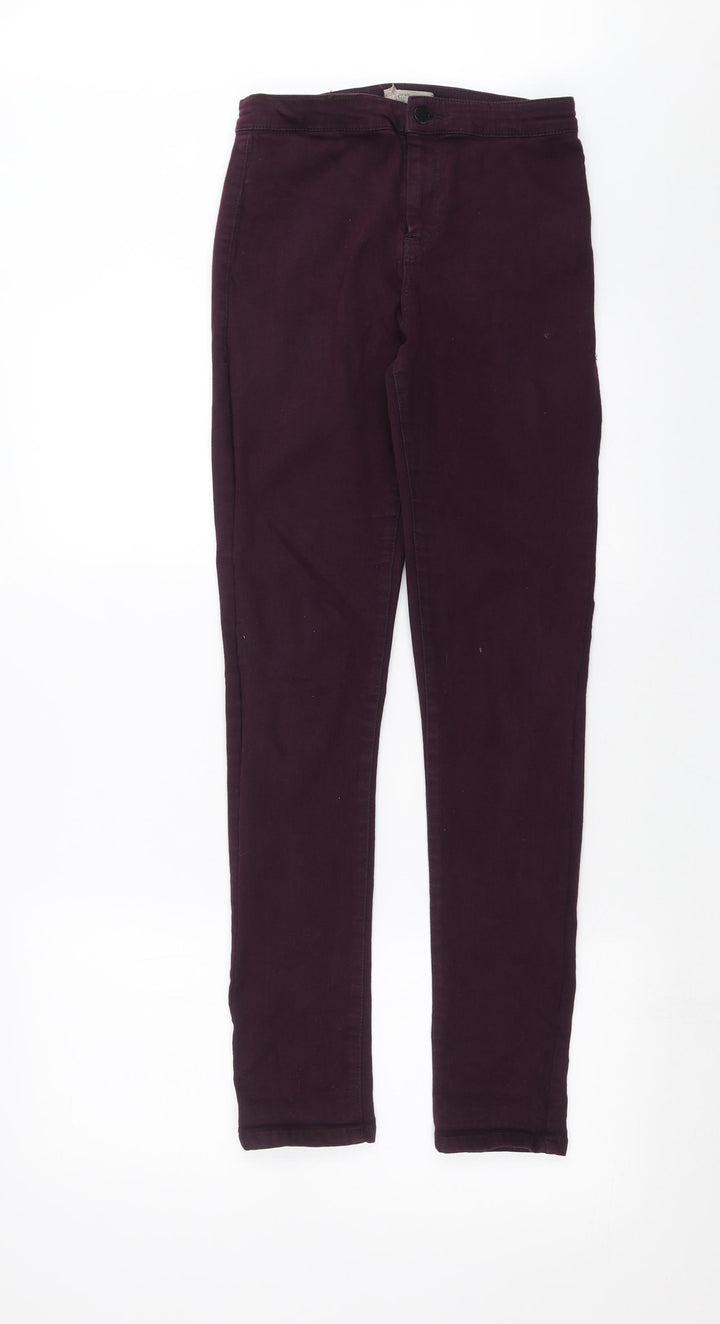 Topshop Womens Purple Denim Skinny Jeans Size 28 in L30 in
