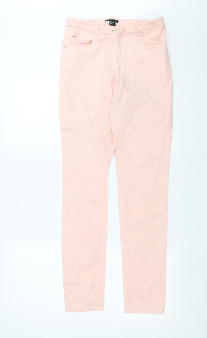 H&M Womens Pink Denim Skinny Jeans Size 8 L30 in