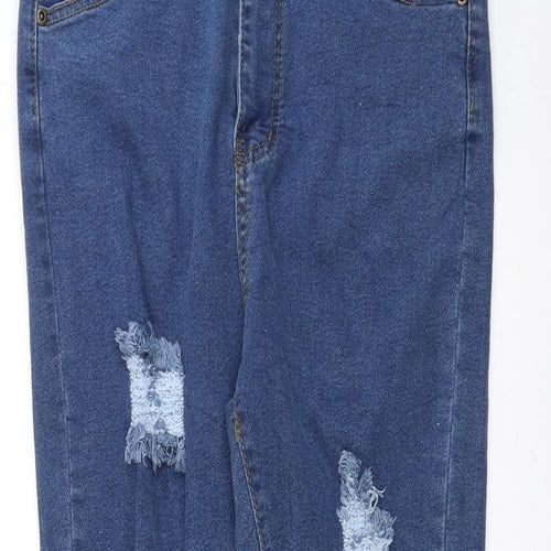 Boohoo Womens Blue  Denim Skinny Jeans Size 10 L26 in