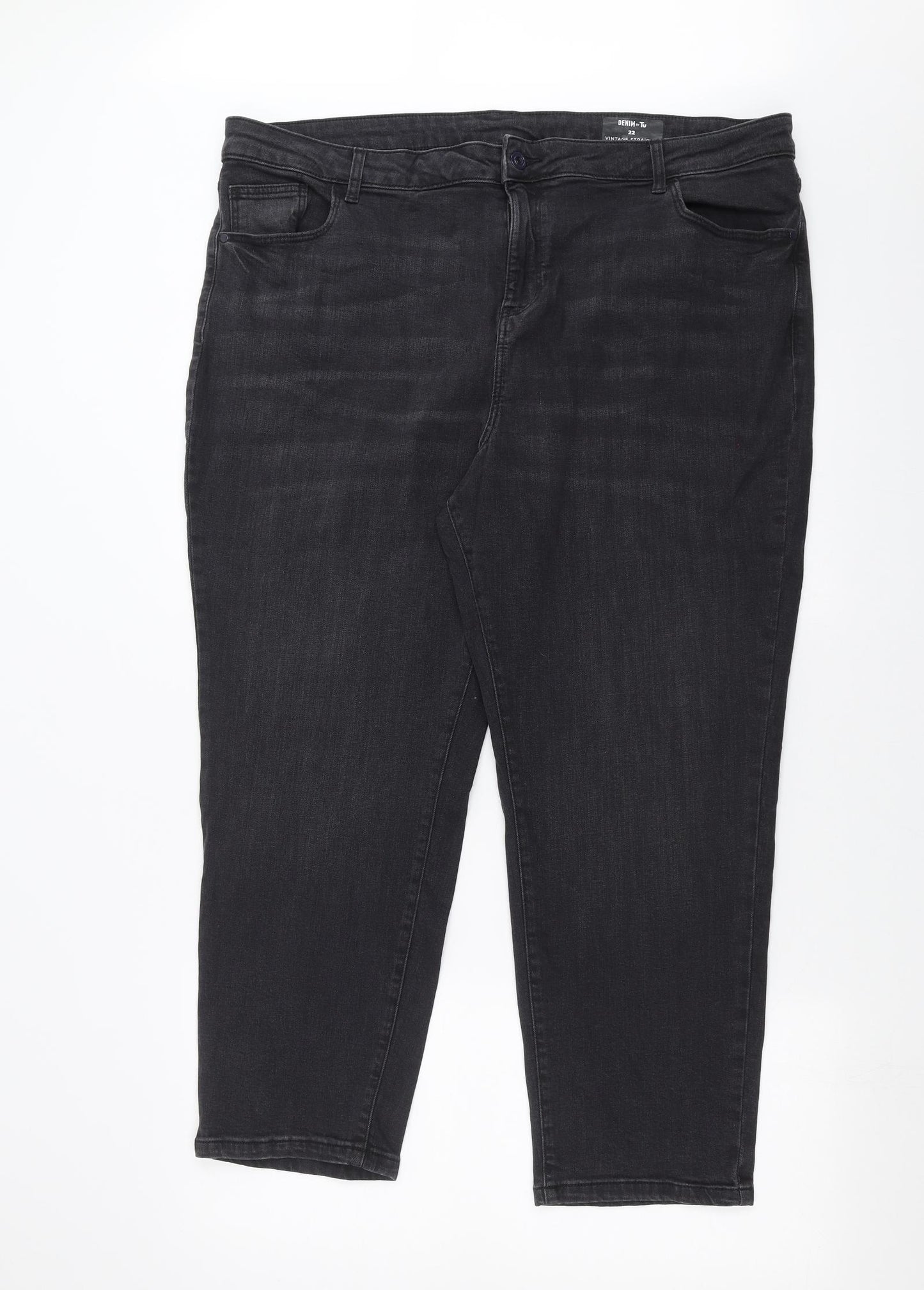 TU Womens Grey  Denim Straight Jeans Size 22 L26 in
