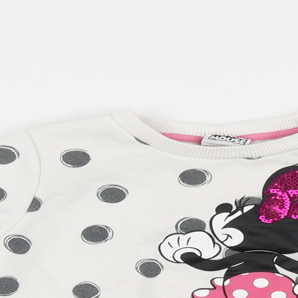 Disney  White Polka Dot  Pullover Jumper Size 18-24 Months  - Disney, Minnie Mouse