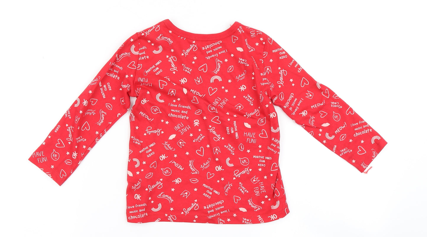 United Colours of Benetton Girls Red   Basic T-Shirt Size 2 Years